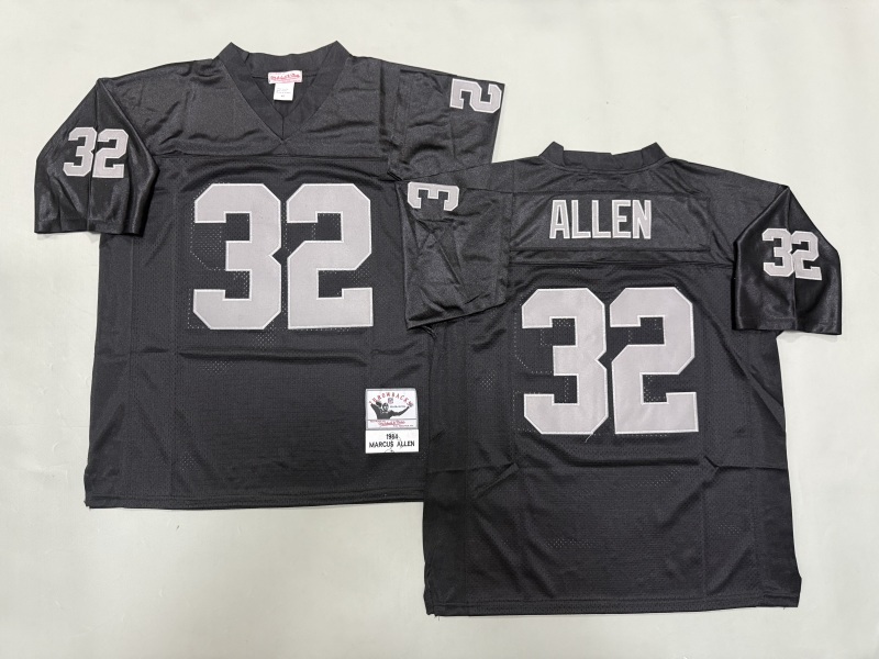 Men 2025 Nike Oakland Raiders #32 Allen black Throwback Limited NFL Jersey style 002